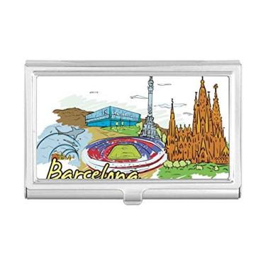 Imagem de Porta-cartões de visita em aquarela Monumento Espanha Barcelona