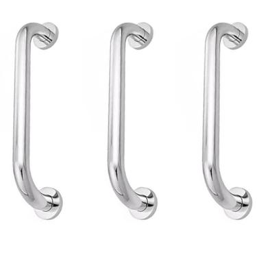 Imagem de Alça de Apoio 30 cm Kit 3 unidades Barra Inox Cadeirante Deficiente Idoso Acessibilidade Banheiro
