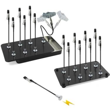 Imagem de 1PC Metal Model Painting Stand Base Holder and 16PCS Magnetic Bendable Alligator Clip Stick Set Modeling Tools for Airbrush Hobby Model Parts GJJC2210L (Base with Bendable Alligator Clip Sticks)