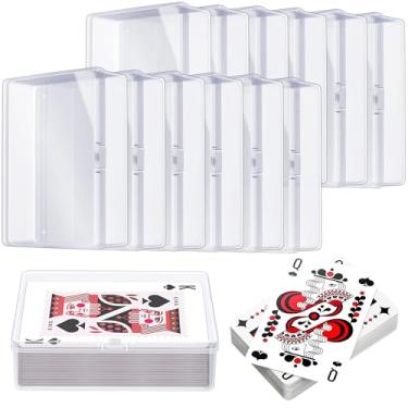 Imagem de Kitoyz Playing Deck Card Cases Clear Plastic Trading Card Storage Box Acrylic Card Holder Box Compatible with Collectible Trading Card Cases, Each Case for 100 Pcs Cards (12 PCS)