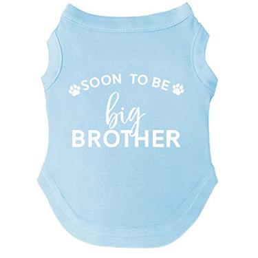 Imagem de Camiseta Soon to Be Big Brother para cachorros, brinquedos e raças grandes (azul bebê, médio 52)