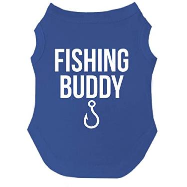 Imagem de Tamanhos de camiseta Fishing Buddy Dog para filhotes, brinquedos e raças grandes (azul royal, 3GG 99)