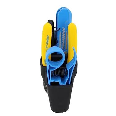 Imagem de IDEAL Electrical 33-622T LinearX3 Kit de quadril de compressão coaxial para conectores F/BNC/RCA, kit de ferramentas para iniciantes com conector 10 F, decapador de cabos, cortador