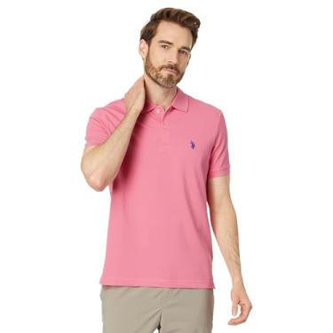 Imagem de U.S. Polo Assn. Camisa polo masculina slim fit lisa piquê, Movimento rosa, XXG