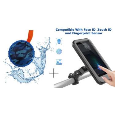 Imagem de Kit Caixa De Som À Prova D'água + Suporte de Celular Para Bicicleta - 