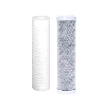 Imagem de Kit Filtro Vela Polipropileno 5 Micras + Carvão Block 9 3/4