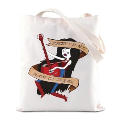 Imagem de KUIYAI Bolsa tote de mercadoria de filme de desenho animado Marceline Concert Lover Gift Marceline Guitar Canvas Bag The Vampire Queen Gift, Sorrysugartotes, 14.9 x 13.7 x 10.6 inches
