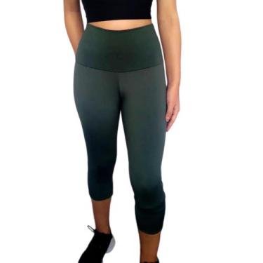 Imagem de Calça Feminina Corsário Justa Cós Cintura Alta Lisa Suplex Pp Ao Plus 