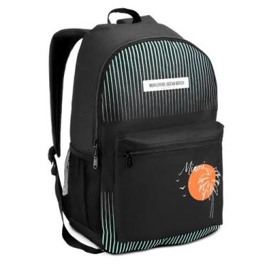 Imagem de Mochila Escolar Juvenil Bolsa Estampas California Miami Surf - Denlex,
