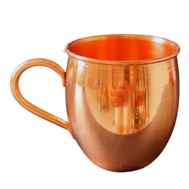 Imagem de Caneca de Cobre Barril 500 Ml (Lisa / Alça de Cobre) - Artesanato Líde