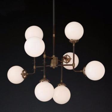 Imagem de BFBHZY Lustre Sputnik de 8 luzes, luz pendente ajustável moderna preta industrial vintage luminária de teto para cozinha, sala de estar, sala de jantar