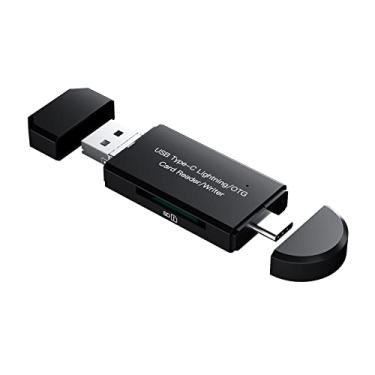 Imagem de Leitor de cartão TF Flash para conector USB tipo C Micro Lightning 4 em 1, acessórios para câmera, adaptador de visualizador de memória, compatível com Apple iPhone 13 12 11 Pro Max 8 Ipad LG Photo