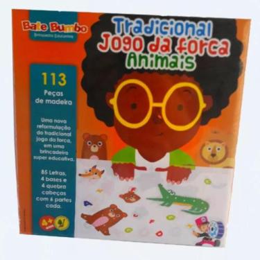 Imagem de Jogo da forca dos animais tradicional letras números 113 pçs - BATE BU