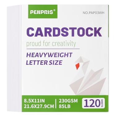 Imagem de 120 folhas cartolina branca – 21,6 cm x 28 cm cartolina tamanho carta cartolina 230 g/m² papel grosso pesado para scrapbooking, artesanato, cartões de visita, convites PAP03WH