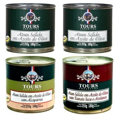 Imagem de Atum em Lata Sólido Tours em Azeite, Tomate Seco e Alcaparras - 4 Un. - 255g cada