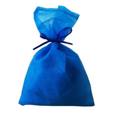 Imagem de 30 Saquinhos Sacolinhas 15x23 Tnt Azul Royal Com Fita Azul Royal - Upo