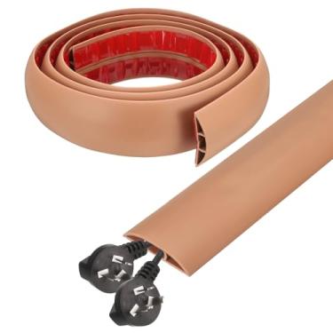 Imagem de HARFINGTON Capa de cabo de 1,8 m L 1,5 x A 0,3 Canal interno PVC esconde extensão, protetor de fios para evitar desvios de cabos, gerenciamento de cabos, marrom