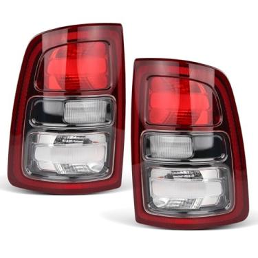 Imagem de KNSPEC Conjunto de luzes traseiras de halogênio compatível com RAM 2500, 2019-2021 para modelos sem lanterna traseira LED CH2800229 68409003AD CH2801229 68409002AD (halogênio de bisel preto, 1 par)