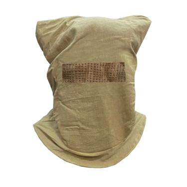 Imagem de QFCFRQ Headsman Halloween Horror Mask Executioner Butcher Headgear Creepy Scary Burlap Masks Cosplay Party (Headsman C)