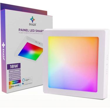 Imagem de Painel Plafon 18W Led Quadrado Teto Sobrepor Rgb Inteligente