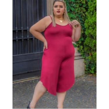 Imagem de Macacão Feminino Plus Size Pantacourt Soltinho Preço Atacado - Wild, V