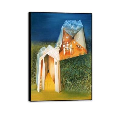Imagem de Remedios Varo Arte Surrealismo Pôsteres Torre Centauro Pintura Paisagem Reproduções em Tela Remédios Varo Arte de Parede para Sala de Estar Decoração de Parede de Casa 70x50cm Moldura Preta