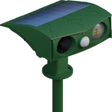Imagem de Repelente de animais, alimentado por energia solar, repelente ultrassônico, sensor de movimento e luz de flash, ao ar livre, à prova de intempéries, quinta, jardim, gramado para gatos, cães, coiote