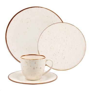 Imagem de Aparelho de Jantar Dunna 16 Peças em Porcelana Bianchini Bege