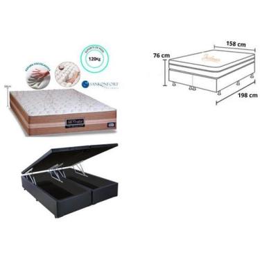Imagem de Conjunto Cama Box Baú Casal Queen + Colchão Sankonfort Le Confort 158x