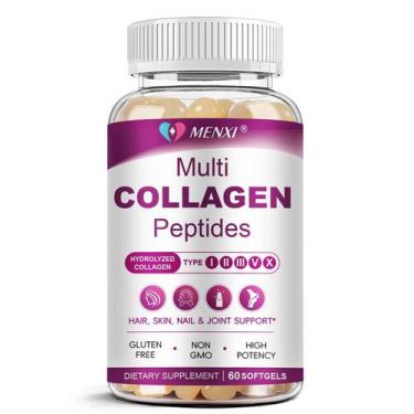Imagem de Softgel de colágeno MENXI Multi Tipo I, II, III, V, X com Biotina 60
