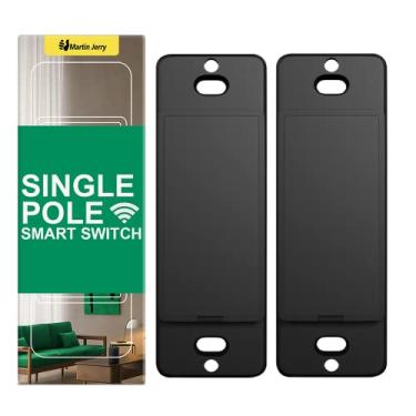 Imagem de Martin Jerry Interruptor Inteligente Preto Da , Pacote Com 2 Luzes Compatíveis Alexa E Google Home, Dispositivos Domésticos Wi-Fi 2.4G Precisam De Fios Neutros