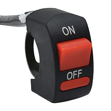 Imagem de 25 mm 2.5 cm Suporte para guidão de motocicleta farol de neblina interruptor com dois conectores bullet DC 12V sistema elétrico