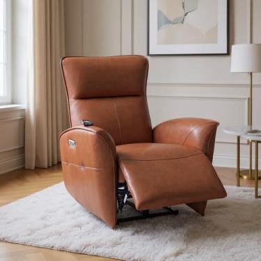 Imagem de Poltrona do Papai Reclinável Elétrica Vegas com Massagem Aquecimento Entrada USB/USB-C PU Caramelo G94 - Gran Belo