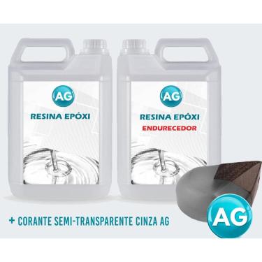 Imagem de Resinas Epóxi 1Kg + Corante Semi-Transparente Cinza Ag Baixa