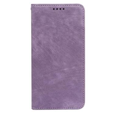 Imagem de FWYANZH Capa de couro para Xiaomi 17 Pro Max/17 Pro/17, carteira flip magnética com suporte para cartão, capa protetora à prova de choque, roxa, 17 Pro Max