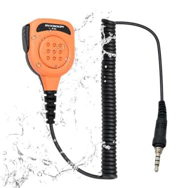 Imagem de Microfone de alto-falante IP54 à prova d'água compatível com a série Horizon HX/FT padrão, rádios Yaesu VX, microfone de ombro durável com áudio claro (laranja amarelo)