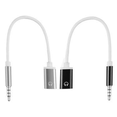 Imagem de Sndperiexam 2 cabos de áudio macho de 3,5 mm para fêmea tipo C, cabo analógico de 3,5 mm, conversor tipo C, adaptador de fone de ouvido compatível com leitores de MP3, tablets, smartphones, leitores