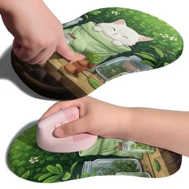Imagem de Armanza Mouse pad ergonômico com suporte de pulso para articulações com almofada de espuma de memória, colisão de massagem, alívio da dor no túnel do carpo, design de inclinação para descanso de pulso