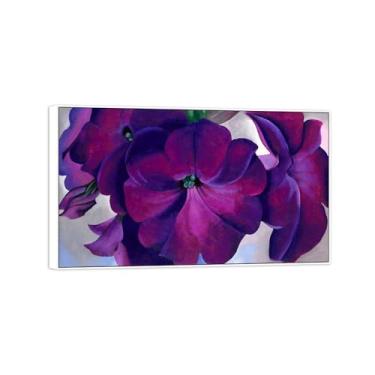 Imagem de Georgia O'Keeffe famosa arte de parede impressões em tela pronto para pendurar - Petúnias-quadro branco pintura para decoração de sala de estar 20x35cm8x13in