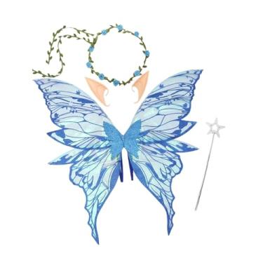 Imagem de UxicRuya Asas de Fada - Adereços Fotográficos para Festas, Apresentações E Cosplay de Halloween, Azul