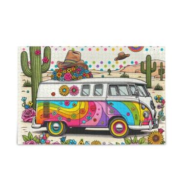 Imagem de WELLDAY Quebra-cabeça do deserto ocidental flores mexicanas 1000 peças grande jogo de arte para adultos adolescentes