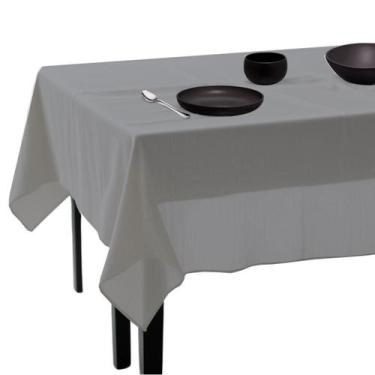 Imagem de Toalha De Mesa Linho 6 Lugares 200X140 Cm Admirare - Cinza