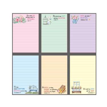 Imagem de Pacote com 12 blocos de notas adesivas cristãs 600 seehts pequenas escrituras inspiradoras blocos de notas de versículo da Bíblia religiosa para escrever listas de agendas, 10 x 14 centímetros