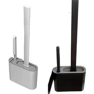 Imagem de 2 em 1 Escova de Silicone para Vaso Sanitário - Base de Banheiro Privada, Alta Eficiênci(Envio Qualquer Cores,1 KIT)