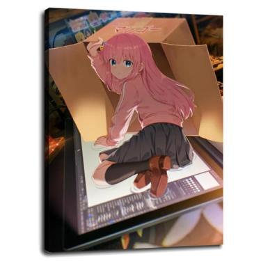 Imagem de 1104 Anime Girls Wall Art Illustration Canvas Prints Sweater Poster For Home Conjunto de 1 Decorações com Emoldurado 25.4 cm x 20.3 cm