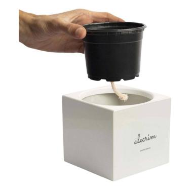 Imagem de Vaso Auto Irrigável 11X10 Autoirrigável Cinza Hortelã