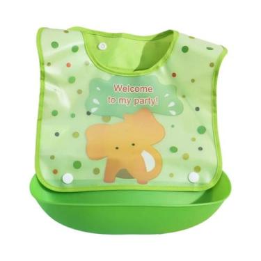 Imagem de Babador Impermeável Para Bebês Com Bolso 3D Removível Para Alimentos, 