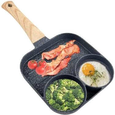 Imagem de Frigideira 3 Em 1 De Ferro Fundido 33cm C- Cabo De Madeira Ideal P- Ovos E Hambúrgueres