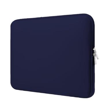 Imagem de Capa Case Pasta Maleta para Notebook Macbook Ultrabook Tablet Neoprene 15.6/14/13.3/12/11, Resistente à Umidade do Clima Tropical Brasileiro(Azul Marinho,14.1'' - 36cm x 25cm)