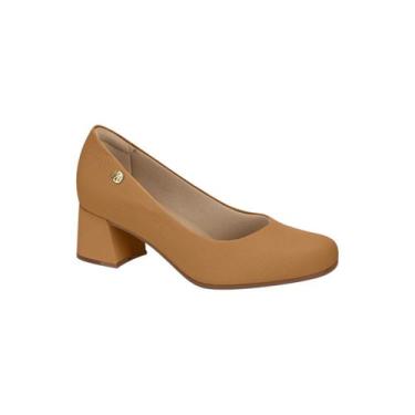 Imagem de Sapato Scarpin Ortopédico Modare Salto Grosso Confortavel, Camel, 38